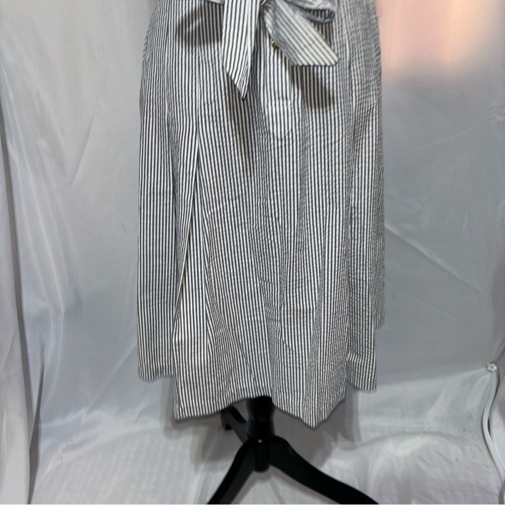 JONES & CO Jones New York Nautical Pleated Sleeveless Stripe Shirt Dress Size 12 - Picture 10 of 11